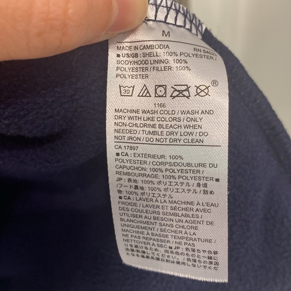 Banana republic navy quilted and fleece jacket - Picture 5 of 5